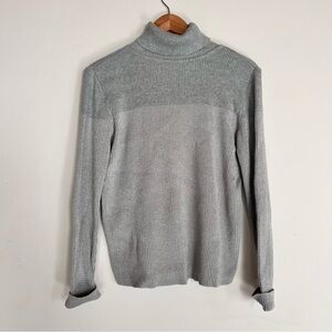 GAP Gray Turtleneck Longsleeve Shimmer Sparkly Stretch Ribbed Material y2k